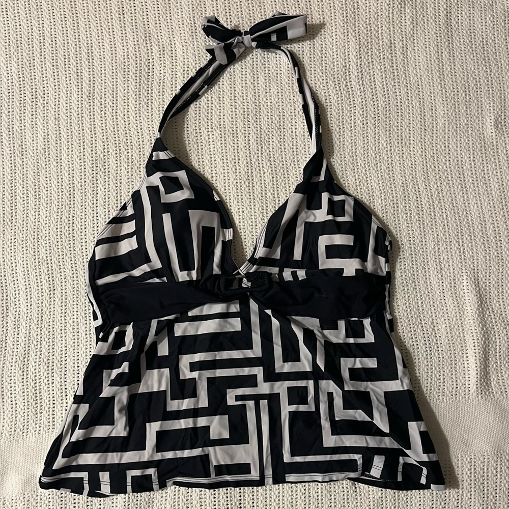 Black and White Bathing Suit Top